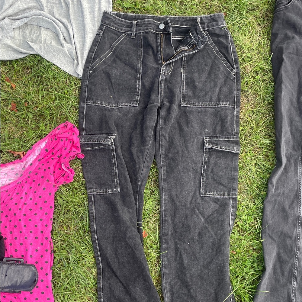 Black Cargo Women Jeans